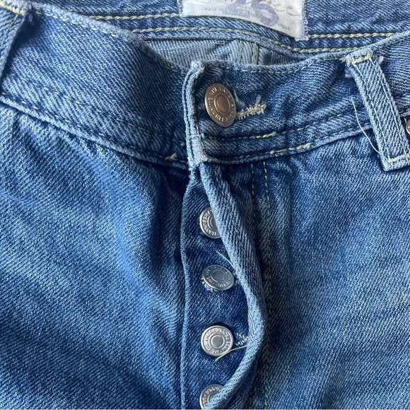 Free People Raw Hem Button Fly Jeans | Size 26 | Vintage Straight Leg - Picture 2 of 8